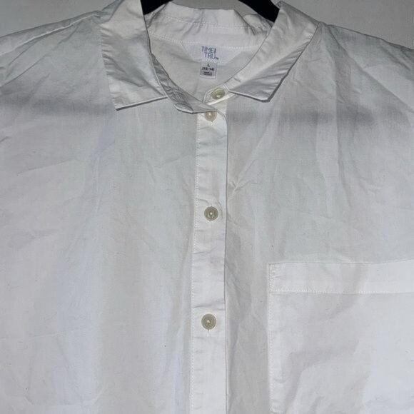 Time And Tru Womens White Button-Down Long Sleeve Shirt L - Picture 2 of 9